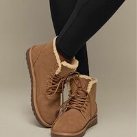 Cozy Lace-Up Bootie - Thumbnail 1