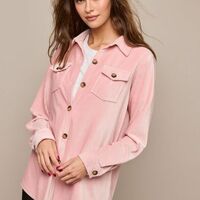 Corduroy Button-Front Top - Thumbnail 3