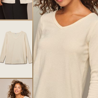 Chenille v-neck pullover