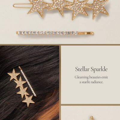 Stars aligned hair pin & earring set