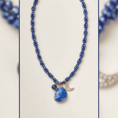 Blue luna luxe beaded necklace