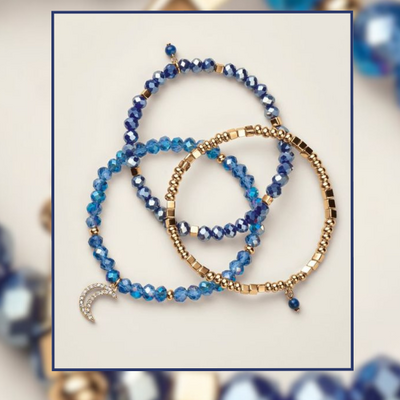 Blue luna luxe beaded bracelet set