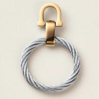 Stainless Steel Dual Tone Cable Twist Earrings - Thumbnail 3