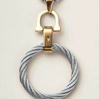 Stainless Steel Dual Tone Cable Twist Necklace - Thumbnail 2