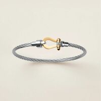 Stainless Steel Dual Tone Cable Twist Bracelet - Thumbnail 1