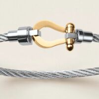 Stainless Steel Dual Tone Cable Twist Bracelet - Thumbnail 3