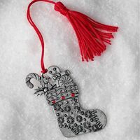 Jolly Stocking Pewter Ornament - Thumbnail 1