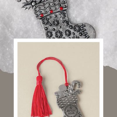Jolly stocking pewter ornament - Thumbnail 2