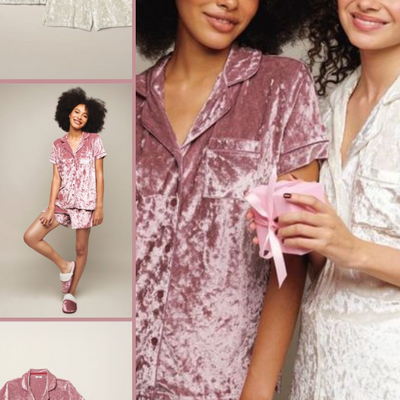 Velvet pj short set - Thumbnail 4