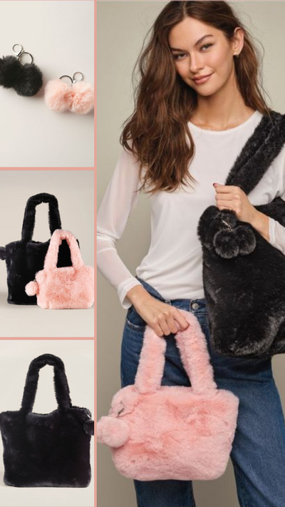2-Pack Faux Fur Totes