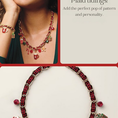 Merry in plaid charm necklace - Thumbnail 5