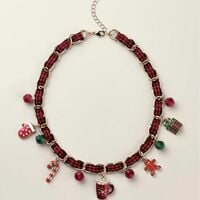 Merry in Plaid Charm Necklace - Thumbnail 1