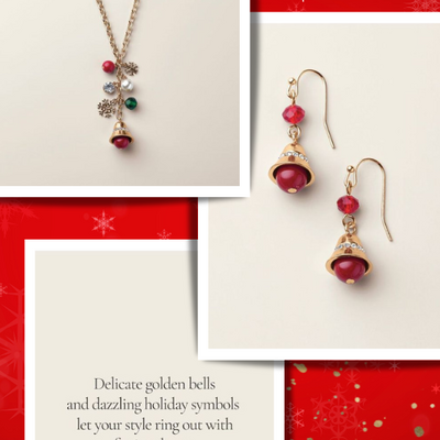 Holiday chime necklace & earring set - Thumbnail 3