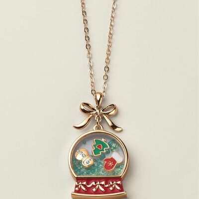 Let it snow globe charmed necklace