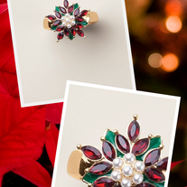 Classic Poinsettia Stretch Ring