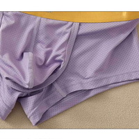 Men's Sexy underwear lingerie sports mesh holes pouch separator boxer briefs KX029TKC - Thumbnail 2