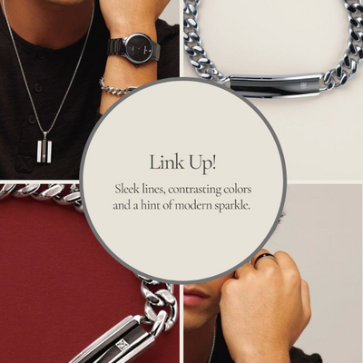 Men's stainless steel vanguard cz bracelet