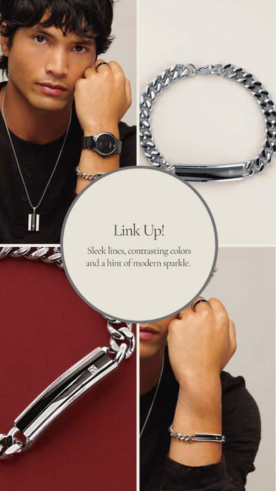 Men's Stainless Steel Vanguard CZ Bracelet