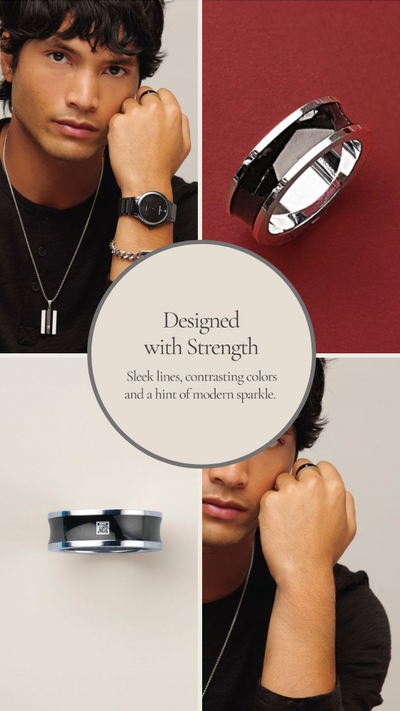 Men's Stainless Steel Vanguard CZ Ring