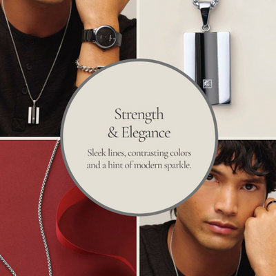 Men's stainless steel vanguard cz necklace