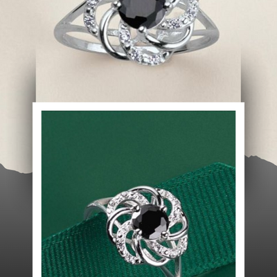 Sterling silver noir cz gala ring - Thumbnail 1