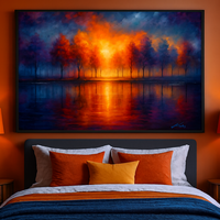 Sunset Reflections Over Autumn Lake - Thumbnail 3