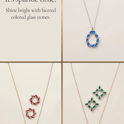 Festive facets necklace & earring set