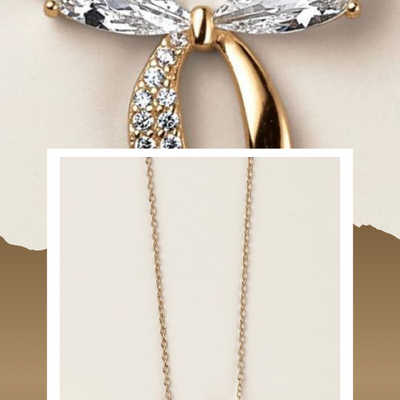 Sterling silver golden bow cz necklace