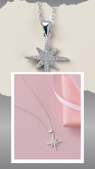 Sterling Silver CZ Cosmic Sparkle Necklace