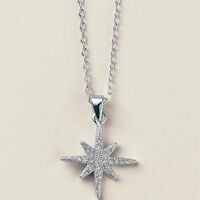 Sterling Silver CZ Cosmic Sparkle Necklace - Thumbnail 1