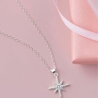 Sterling Silver CZ Cosmic Sparkle Necklace - Thumbnail 2