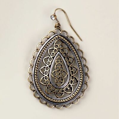 Fused filigree drop earrings