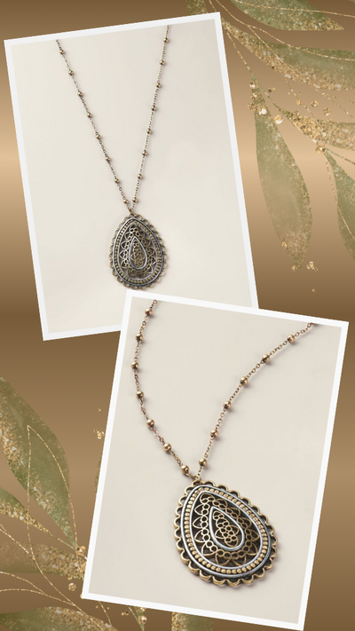 Fused Filigree Pendant Necklace