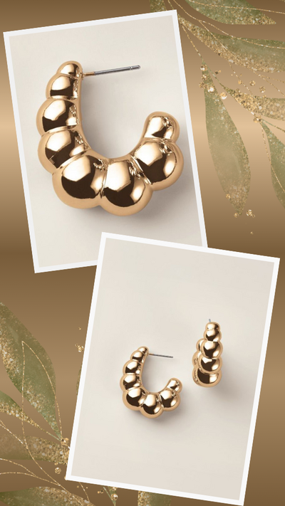 Sculpted Bubble Hoop Earrings