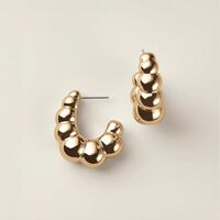Sculpted Bubble Hoop Earrings - Thumbnail 1