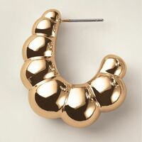 Sculpted Bubble Hoop Earrings - Thumbnail 2