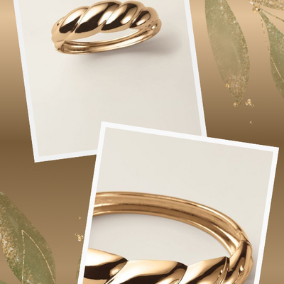 Twisted bold bangle bracelet - Thumbnail 5