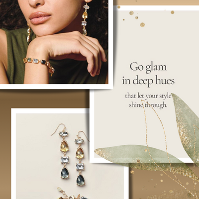 Midnight glam bracelet & earring set