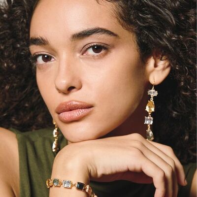 Midnight glam bracelet & earring set