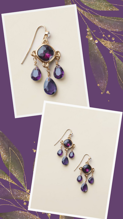Majestic Plum Drop Earrings