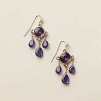 Majestic Plum Drop Earrings - Thumbnail 1