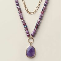 Majestic Plum Layered Necklace - Thumbnail 1