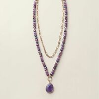 Majestic Plum Layered Necklace - Thumbnail 2