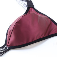 3PK Faux leather pouch mixed-color Men's sexy underwear lingerie low-rise t-string thong underpants BR1180 - Thumbnail 2