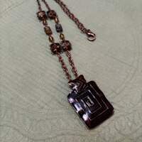Abstract Brown Copper Necklace - Thumbnail 1