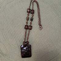 Abstract Brown Copper Necklace - Thumbnail 2