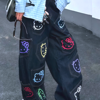 COLORFUL KITTY LOGO JEANS - Thumbnail 1