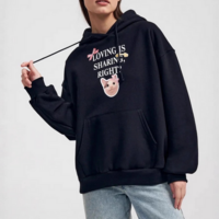 LOVING IS SHARING RIGHT KITTY HOODIE SWEATSHIRT - Thumbnail 2
