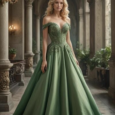 Green a line prom dress appliques off the shoulder evening formal gown simple birthday party dress
