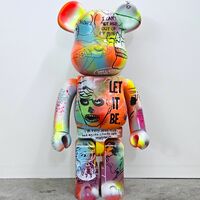 Custom Bearbrick 1000% by Judas Arrietab "Orange Boy" - Thumbnail 2